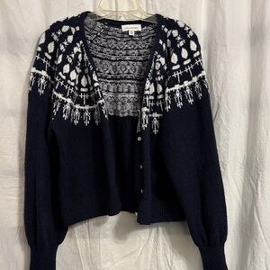 Chic Navy and White Women's Cardigan